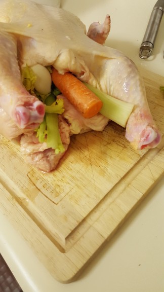 Stuff your chicken in a most un-ladylike manner